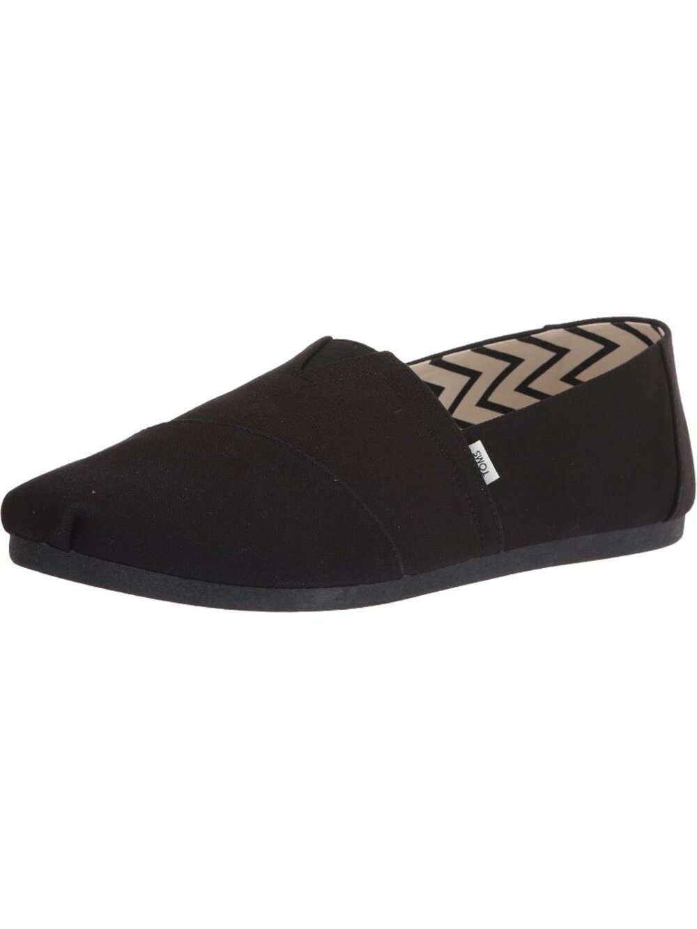 Toms Men's Black Cotton Canvas Closed Toe Textile Pull On Alpargata Flat Loafers